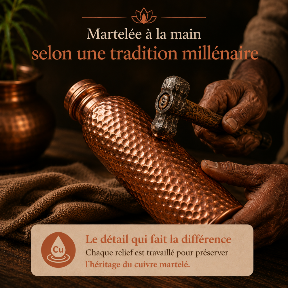 Gourde en Cuivre – Cuvyra™ | L’Eau Purifiée Naturellement, Sans Plastique