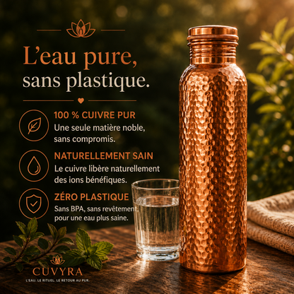 Gourde en Cuivre – Cuvyra™ | L’Eau Purifiée Naturellement, Sans Plastique