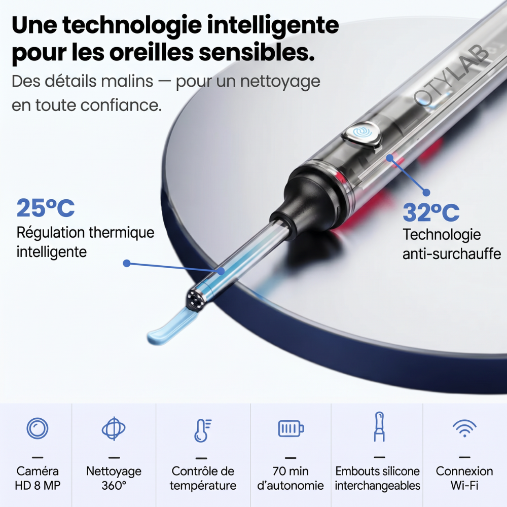 OTYLAB™ Pro — Nettoyeur d'Oreille Visuel à Caméra HD